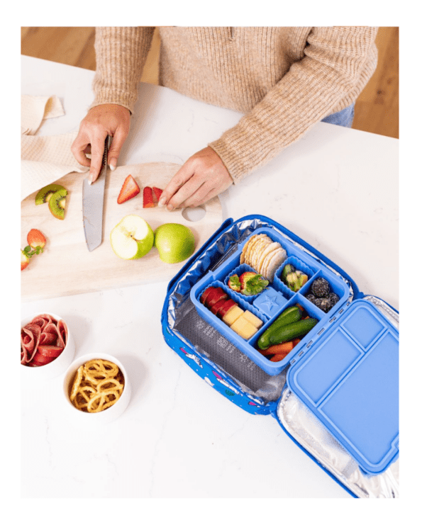 montiico μπλε δοχειο φαγητου lunchbox με 5 χωρισματα διάστημα