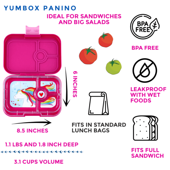 Λεπτομέρειες χρήσης Malibu Purple - Yumbox Panino - Μονόκερος