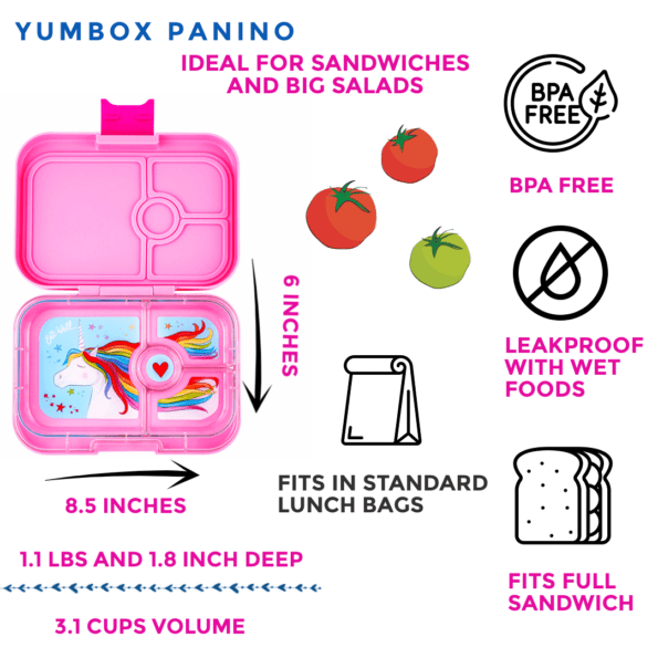 Λεπτομέρειες χρήσης Power Pink  - Yumbox Panino - Μονόκερος