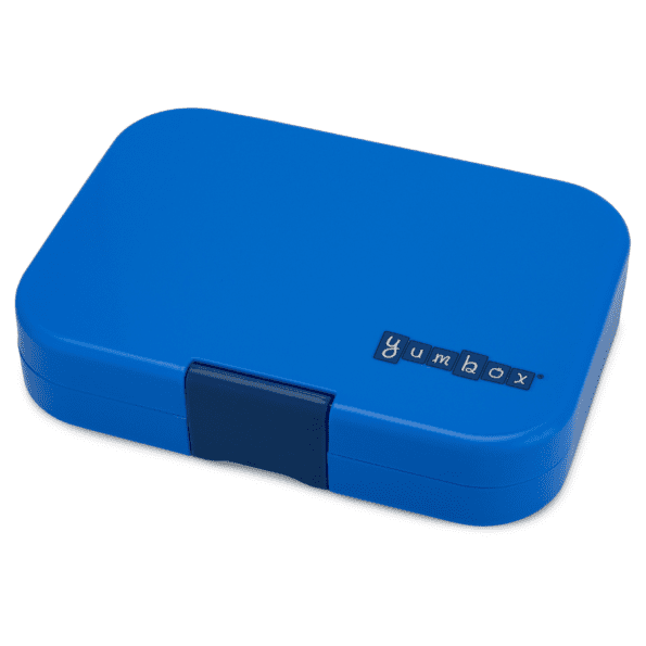 Δοχείο φαγητού Yumbox Panino Surf blue με 4 χωρισματα & δισκακι με σχεδιο δεινόσαυρο bento box