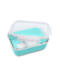 Glass Bento Lunchbox with silicone sleeve – Blue