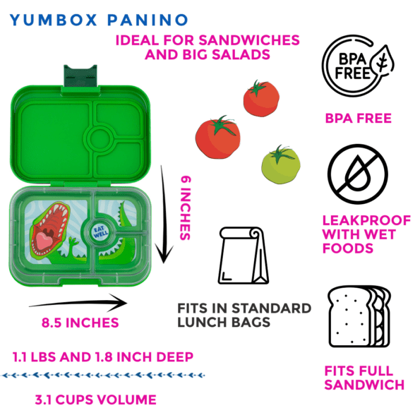 Λεπτομέρειες χρήσης Jurassic Green πράσινο - Yumbox Panino - Δεινόσαυρος