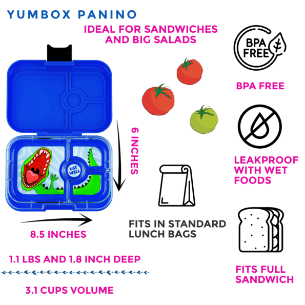 Λεπτομέρειες χρήσης Surf Blue - Yumbox Panino - Δεινόσαυρος