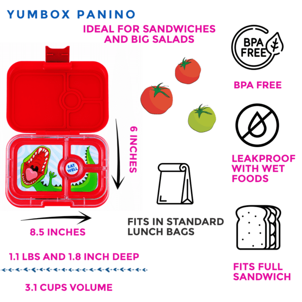 Λεπτομέρειες χρήσης Jurassic Green πράσινο - Yumbox Panino - Δεινόσαυρος